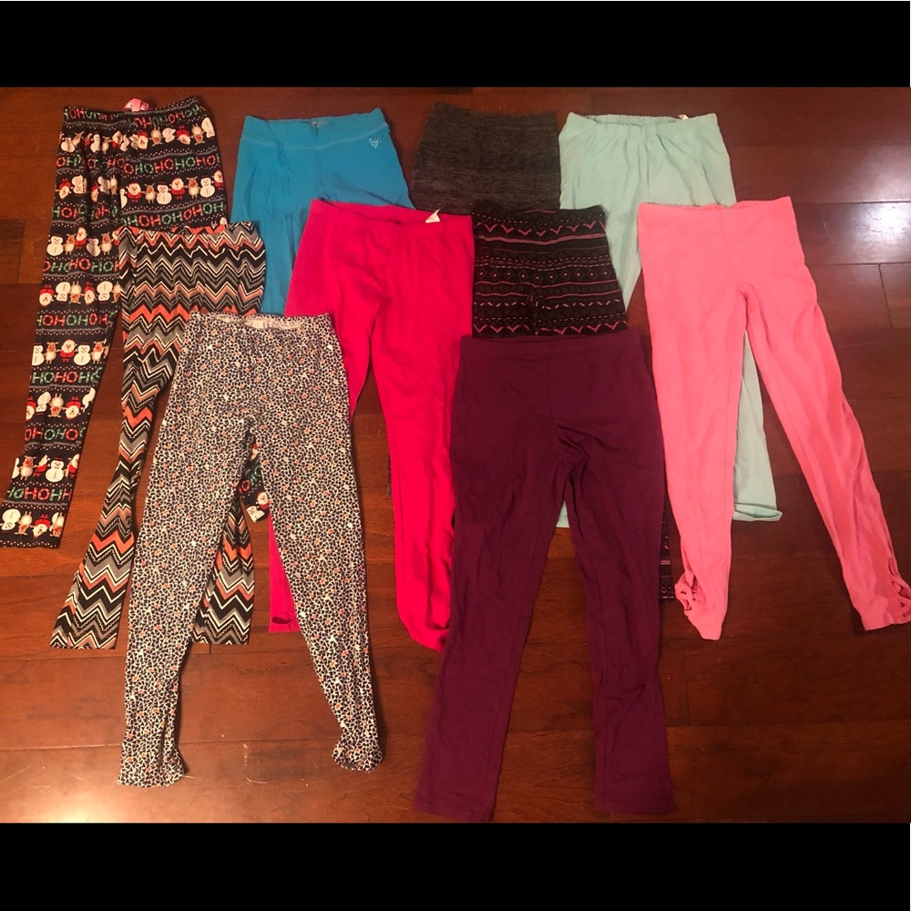 Huge Lot - 10 pair of girls leggings sizes 8-14
